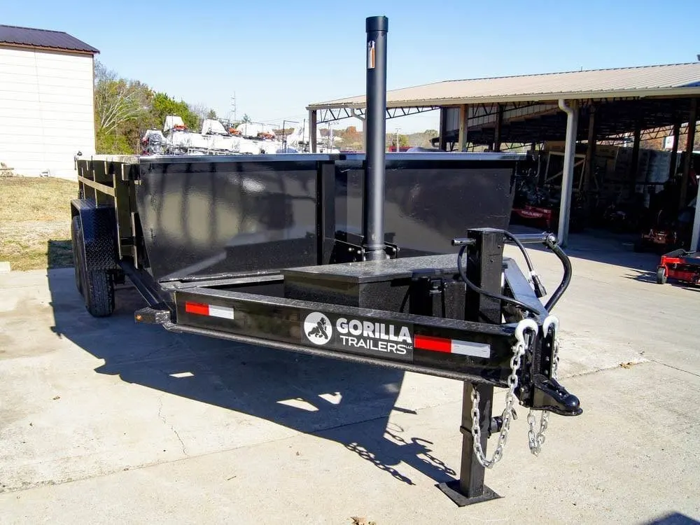 7×16 Gorilla Telescopic IBeam Dump Trailer with 2ft Sides (2) 7K Axles — view 8