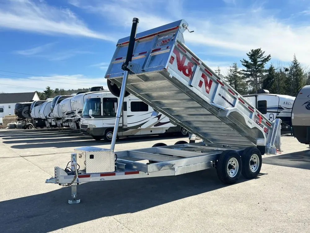 2024 N&N Trailers 7×14 14K Galvanized Hydraulic Dump w/Ramps, 2-Way Spreader Gate, Tarp Kit — view 5