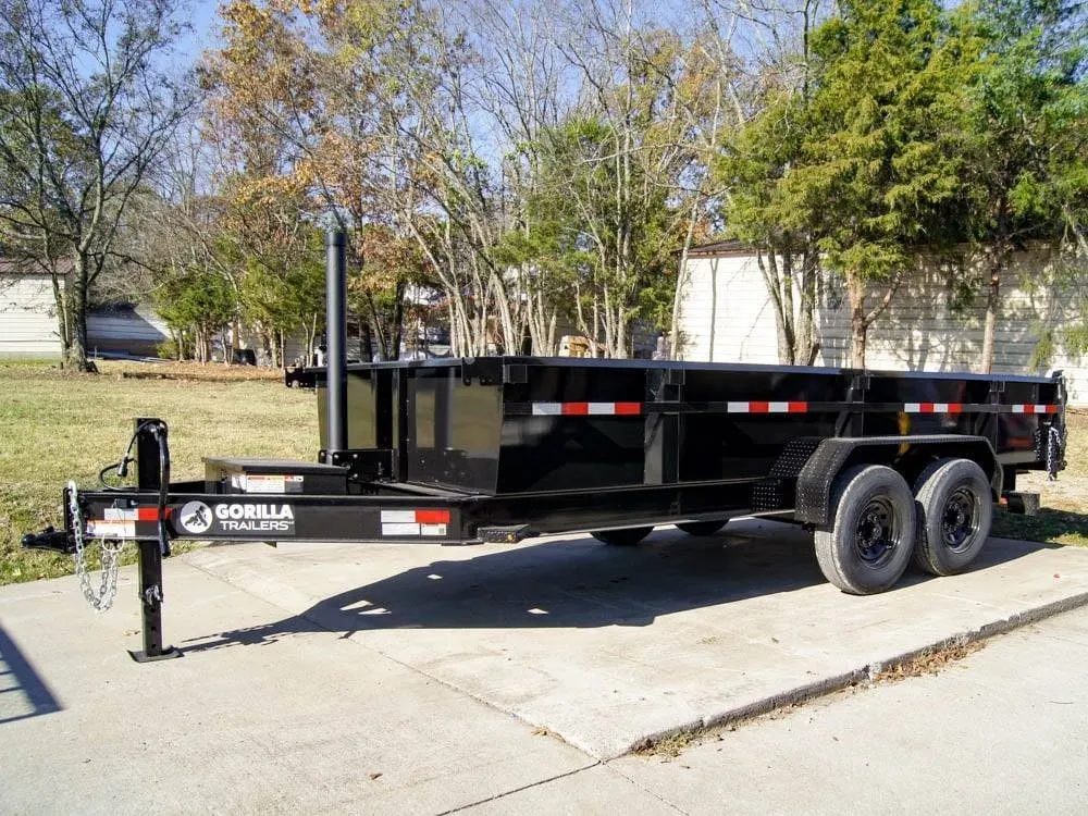 7×16 Gorilla Telescopic IBeam Dump Trailer with 2ft Sides (2) 7K Axles — view 5