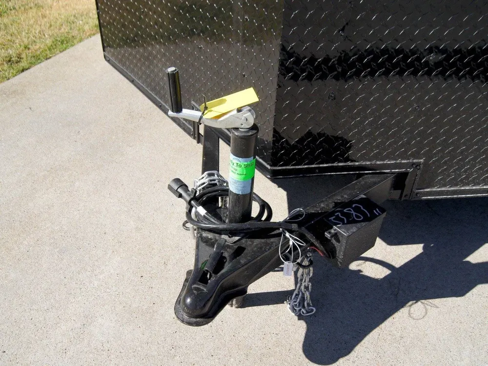 7×14 Enclosed Trailer White V-Nose Blackout Package (2) 3,500lb Axles — view 9
