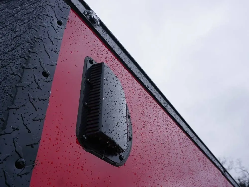 6×12 Enclosed Trailer Red V-Nose Blackout Package 3,500lb Axle Storage — view 9