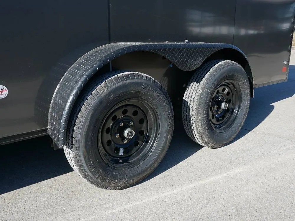 7×16 Enclosed Trailer Charcoal V-Nose Blackout Package Tandem Axle Storage — view 10