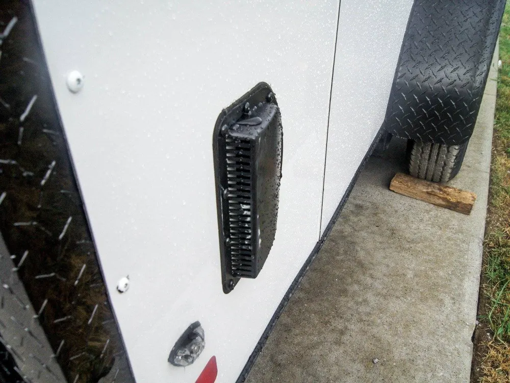 7×14 Enclosed Trailer White V-Nose Blackout Package 3,500lb Axle Storage — view 8