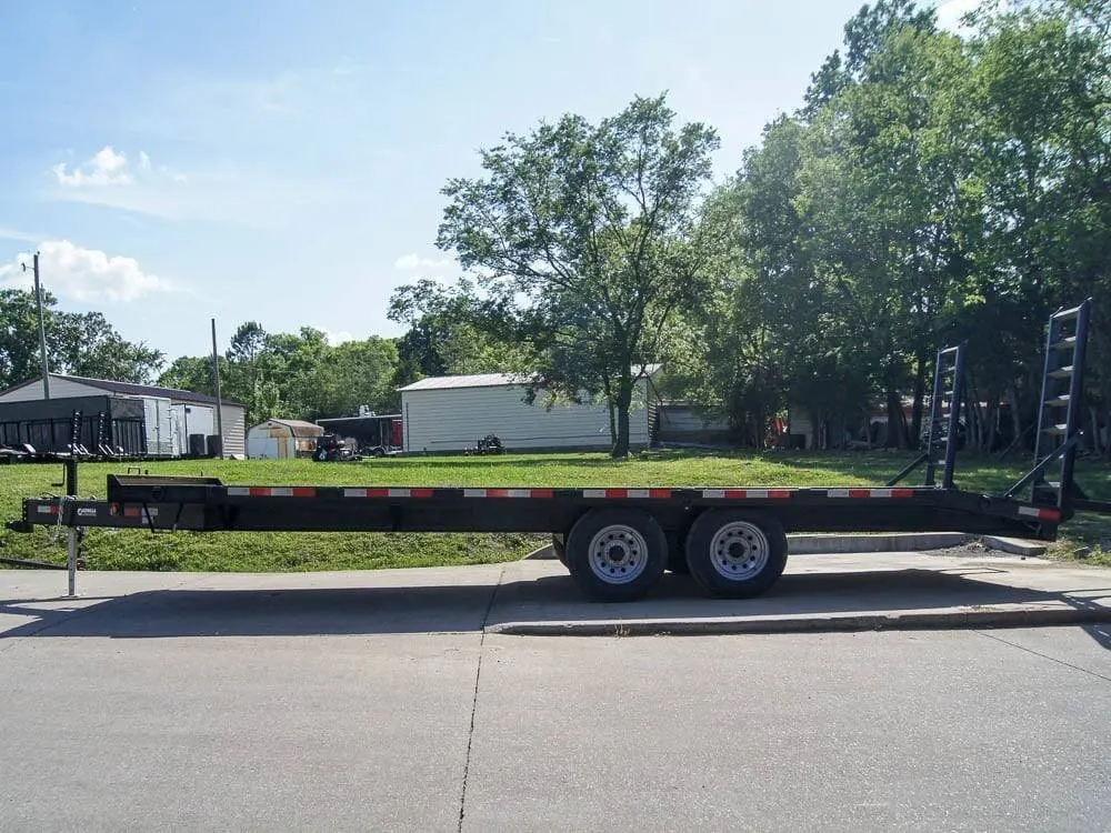 8.5×20 Deckover I-Beam Trailer (2) 5,200lb Axles Stand-Up Ramps 10k GVWR — view 4
