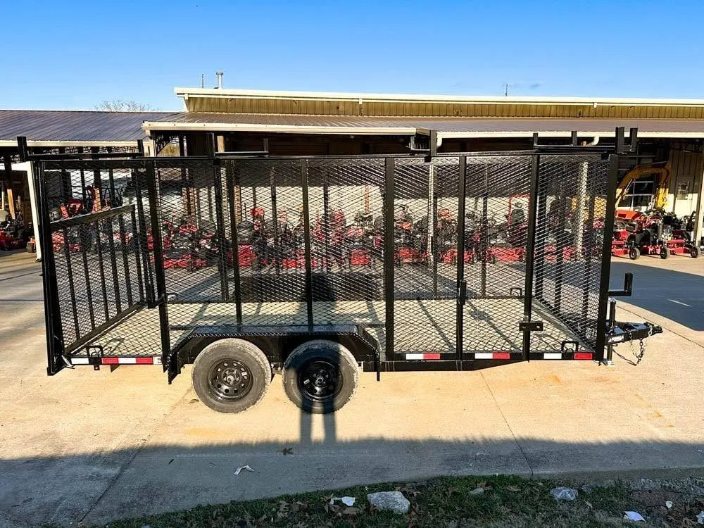 6.4×16 Straight Deck Utility Trailer 6ft Mesh Sides Ladder Racks (2) 3,500lb Axles — view 7