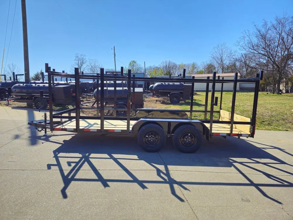 6.4×16 Straight Deck Tandem Utility Trailer 4.5ft Ladder Racks — view 4
