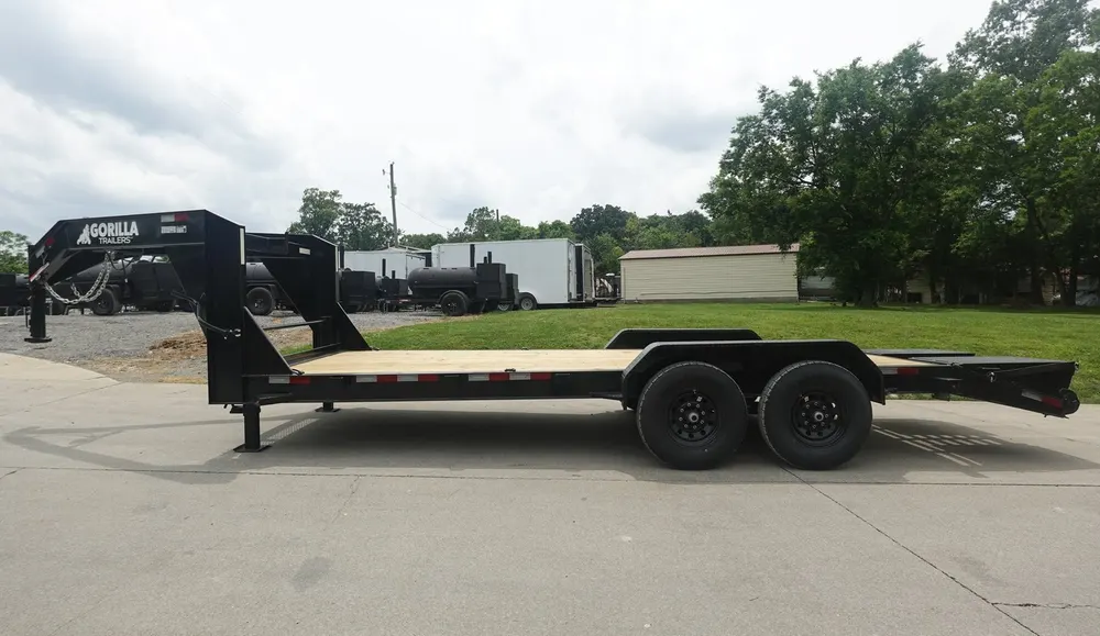 7×20 Gooseneck Equipment Trailer (2) 7K Axles with Brakes & Mini King Kong Ramps 14K GVWR — view 6