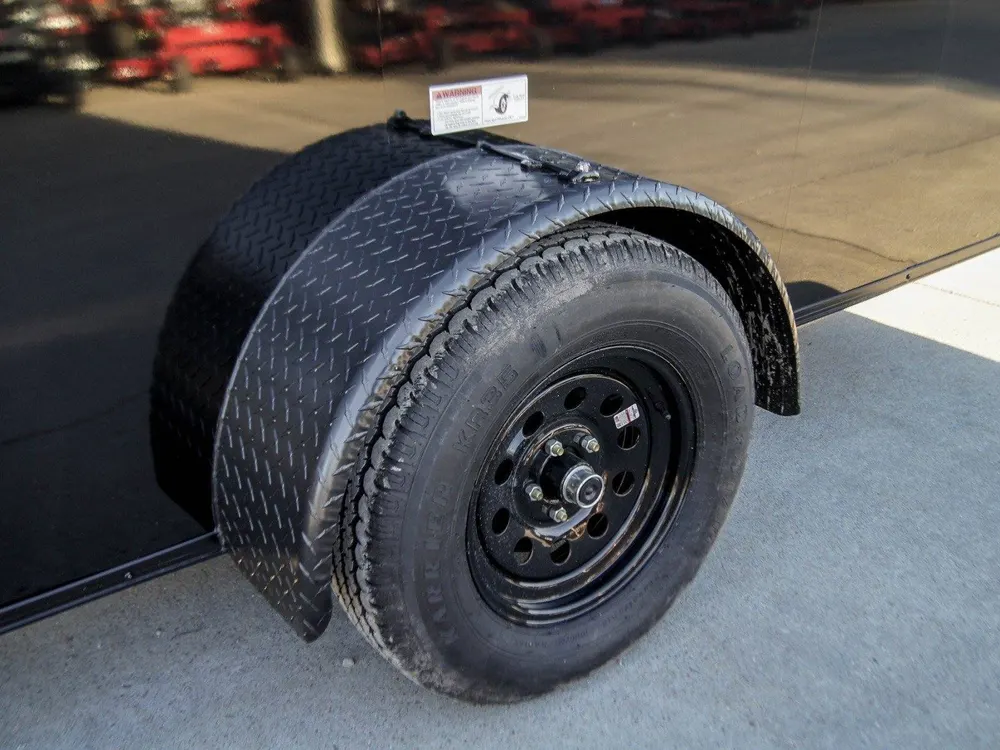 7×14 Enclosed Trailer Black V-Nose Blackout Package 3,500lb Axle Storage — view 10