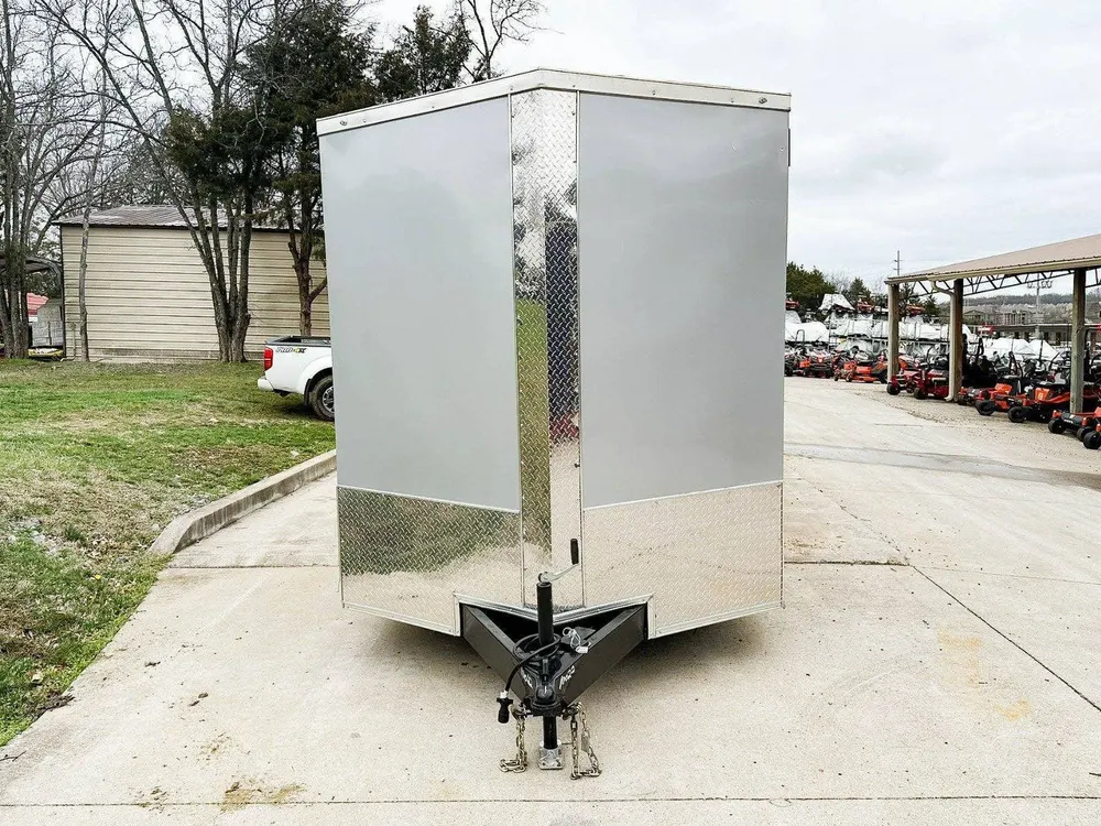 7×16 Silver V-Nose Enclosed Trailer (2) 3,500lb Axles 7ft Interior — view 2