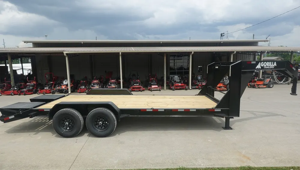 7×20 Gooseneck Equipment Trailer (2) 7K Axles with Brakes & Mini King Kong Ramps 14K GVWR — view 8