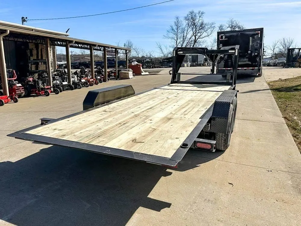 7×22 Gooseneck Tilt Car Hauler Trailer (2) 7K Drop Axles with Brakes — view 9