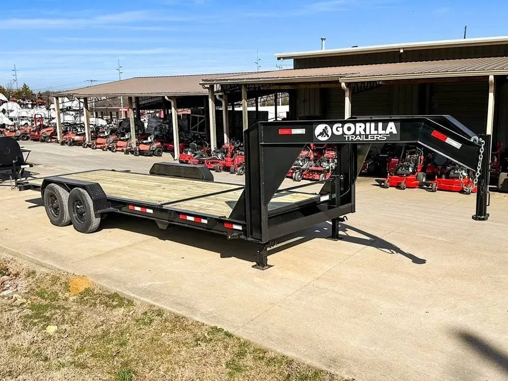 7×22 Gooseneck Tilt Car Hauler Trailer (2) 7K Drop Axles with Brakes — view 4