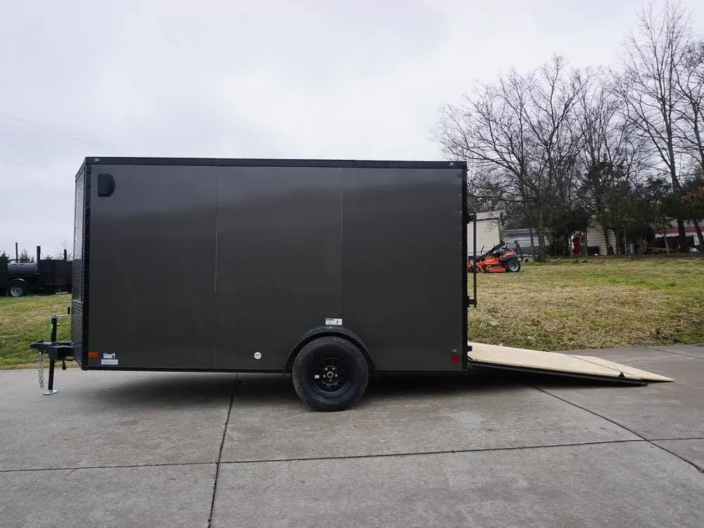 7×12 Enclosed Trailer Charcoal V-Nose Blackout Package 3,500lb Axle Storage — view 10