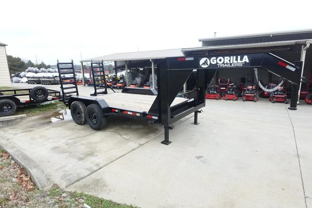 7×14 Gooseneck Equipment Trailer (2) 7K Axles with Stand-Up Ramps 14k Gvwr — view 8