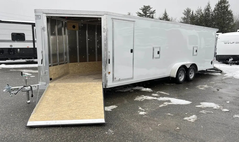 2024 E-Z Hauler 7×24 Aluminum 4-Place Drive In/Out w/Tapered Ramps, Rear Canopy — view 2
