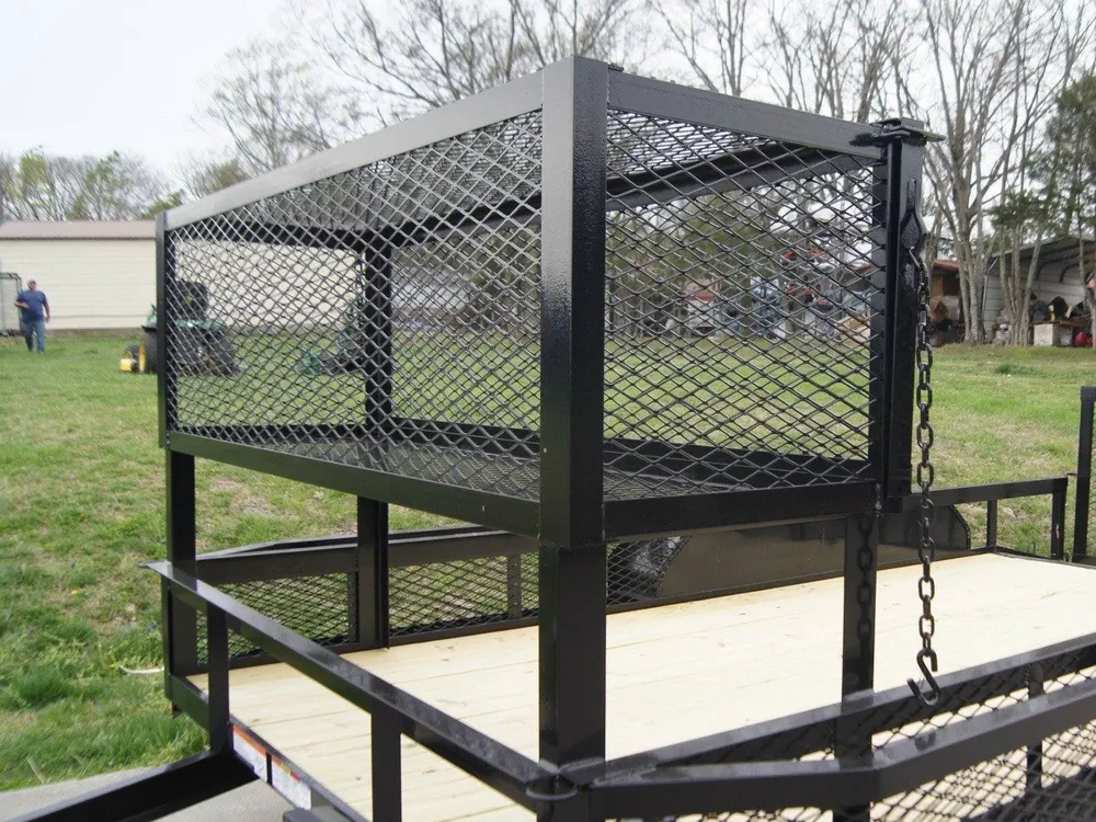 6.4×14 Powder Coated Dovetail Utility Trailer with Elevated Basket (2) 3500lb Axles — view 11