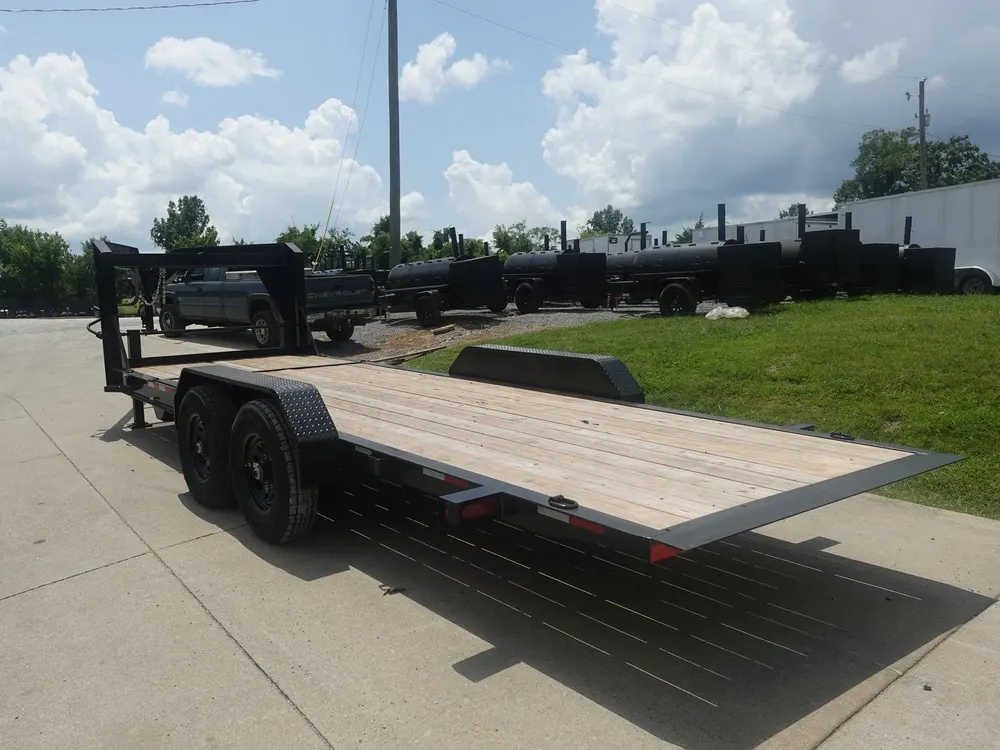 7×20 Gooseneck Tilt Car Hauler Trailer (2) 7K Drop Axles with Brakes 14K GVWR — view 4