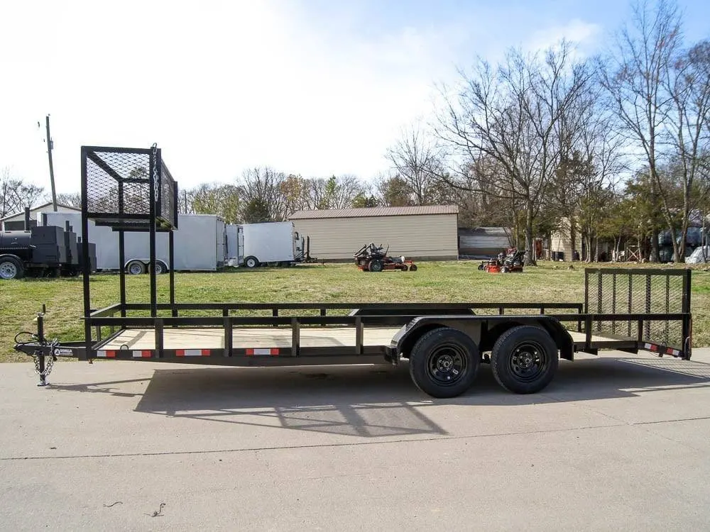7×20 Dovetail Utility Trailer (2) 3,500lb Axles with Elevated Basket — view 3