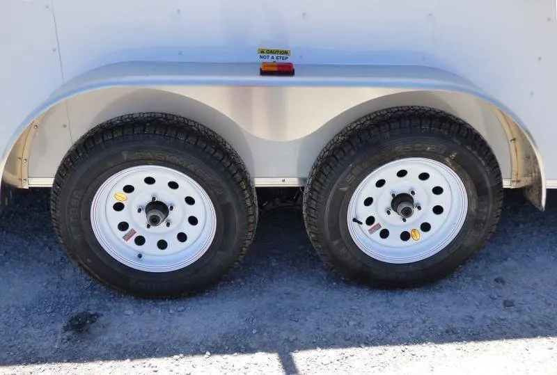 7×14 Enclosed Trailer White V-Nose Ladder Racks (2) 3500lb Axles Storage — view 8