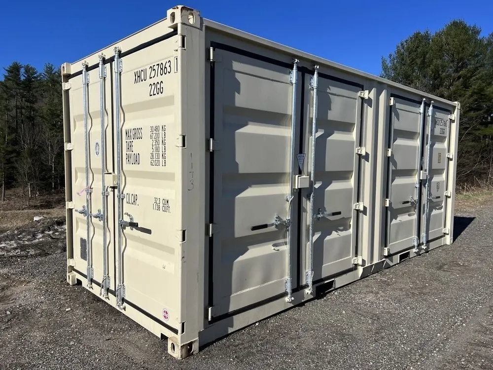 20′-Lagercontainer One-Trip mit Seitentüren (beige, Standardhöhe)