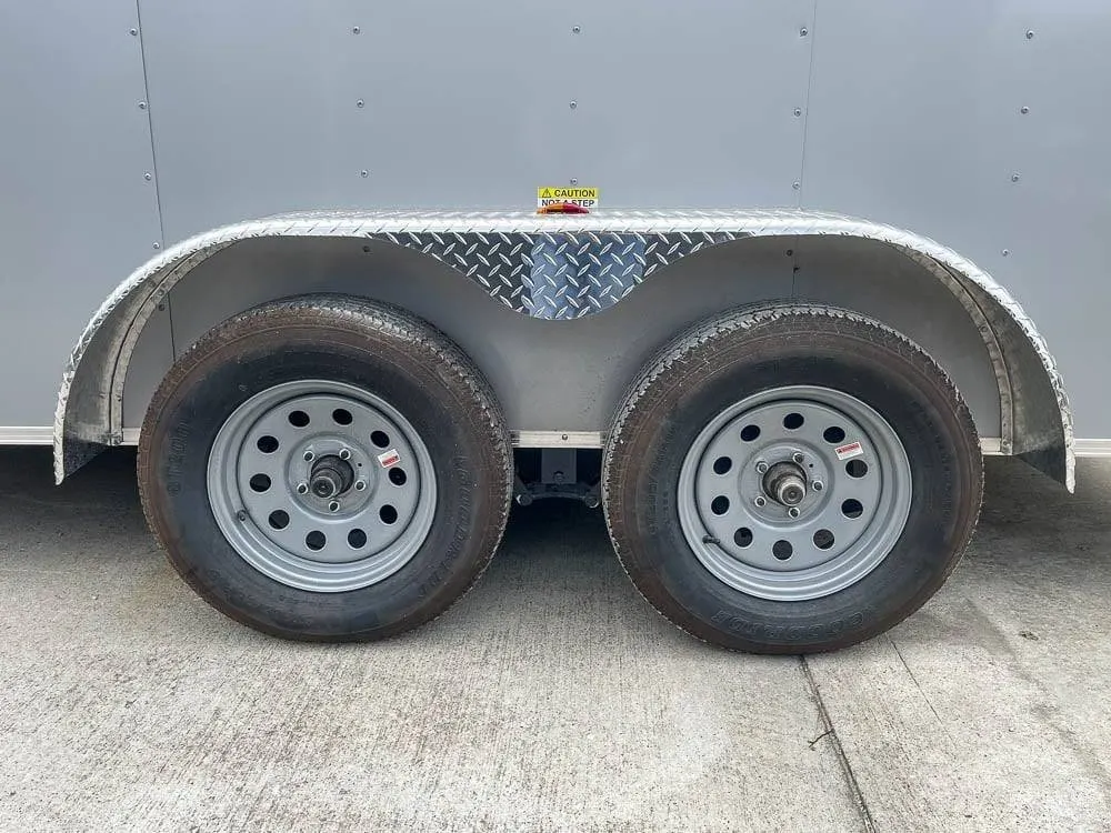 7×14 Enclosed V-Nose Trailer Silver with Ladder Racks (2) 3,500lb Axles Storage — view 10