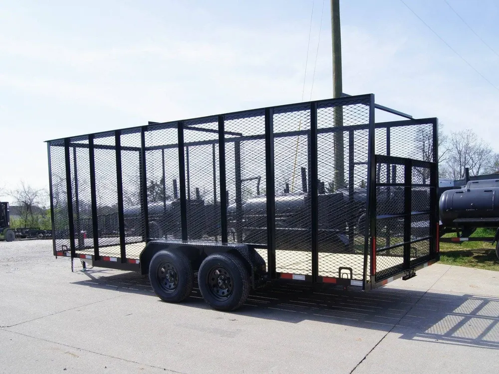 6.4×18 Straight Deck Utility Trailer 6ft Mesh with Barn Door Gate (2) 3500lb Axles — view 5