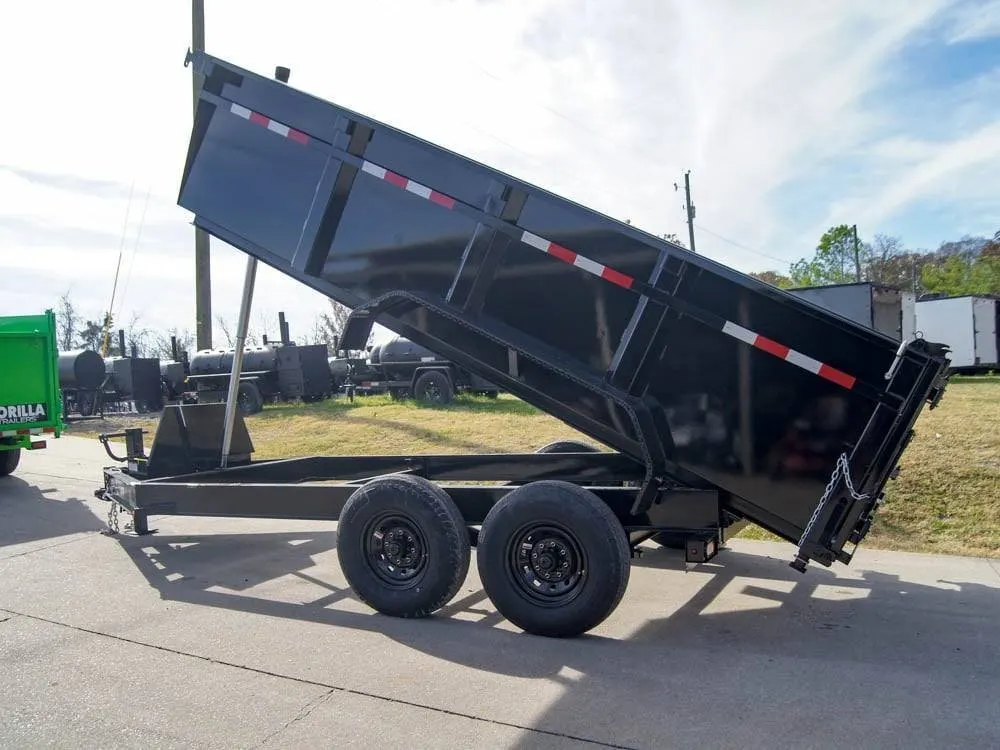 7×14 Gorilla Telescopic IBeam Dump Trailer with 3ft Sides (2) 7K Axles — view 9