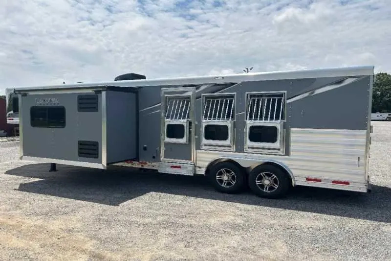 New 2024 Lakota 8313RKBGLQ Charger 3 Horse Trailer with 13′ Short Wall — view 3