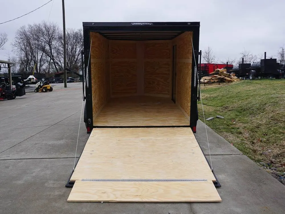 7×12 Enclosed Trailer Charcoal V-Nose Blackout Package 3,500lb Axle Storage — view 12