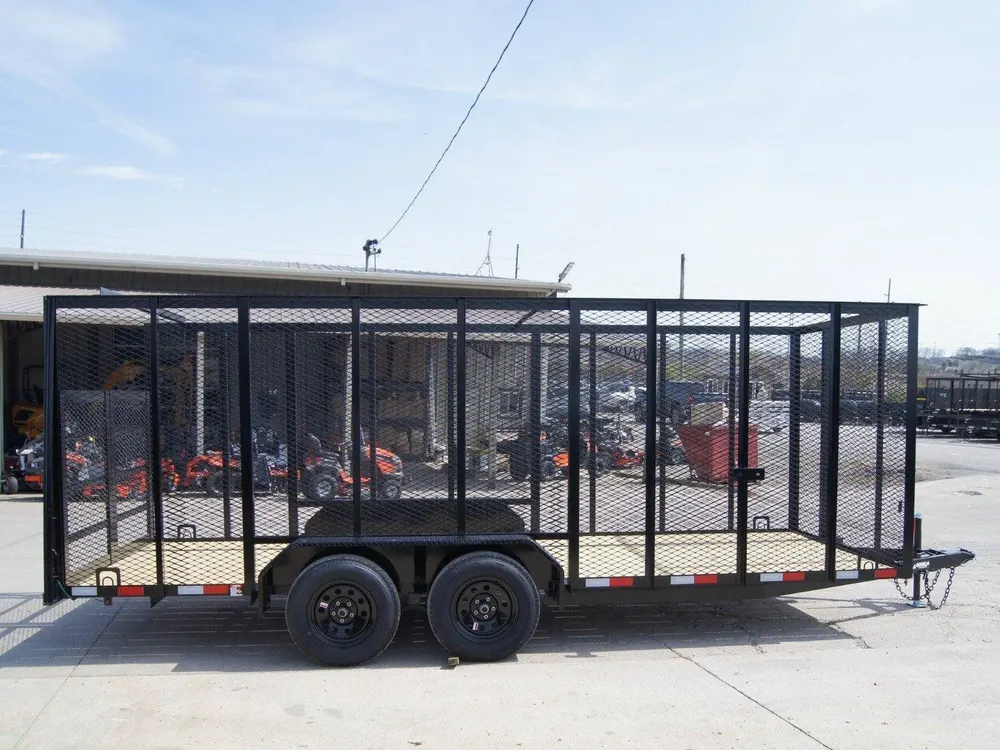 6.4×18 Straight Deck Utility Trailer 6ft Mesh with Barn Door Gate (2) 3500lb Axles — view 8