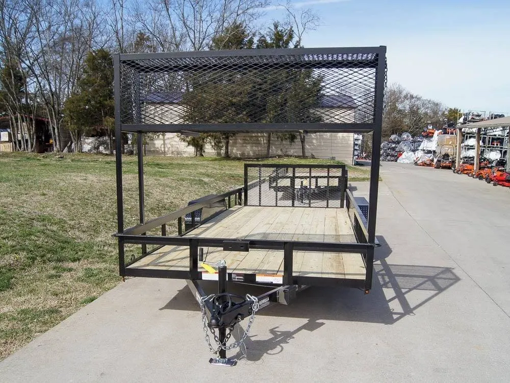 7×20 Dovetail Utility Trailer (2) 3,500lb Axles with Elevated Basket — view 2