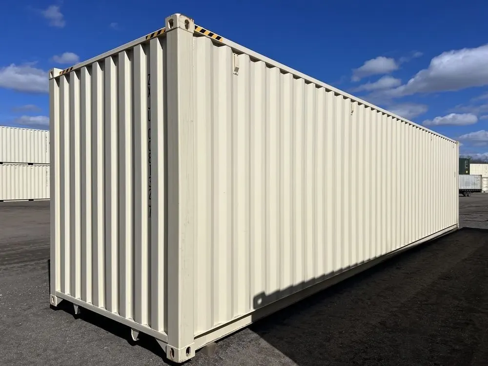 40-Fuß-High-Cube-Lagercontainer One-Trip mit Seitentüren, beige