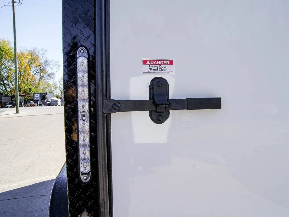7×14 Enclosed Trailer White V-Nose Blackout Package (2) 3,500lb Axles — view 11