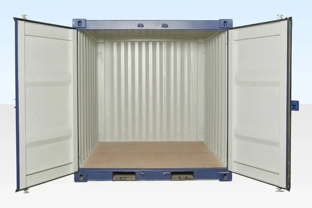 8-Fuß-Seecontainer One-Trip, blau (RAL 5013)