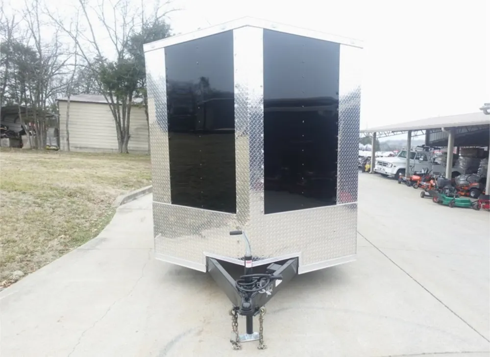 7×20 Black V-nose Hybrid Enclosed Trailer (2) 7K Axles — view 4