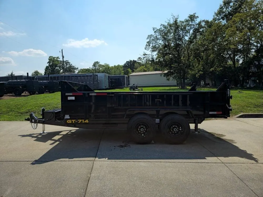 7×14 Telescopic Hydraulic Dump Trailer with 2ft Sides (2) 7K Axles 14K GVWR — view 4
