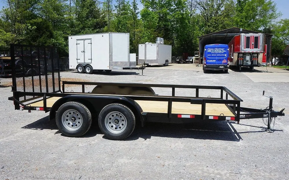 Utility Trailer 6.4′ x 14′ Spring Assist A-Frame Tall Gate Double Axle 7K GVWR — view 7