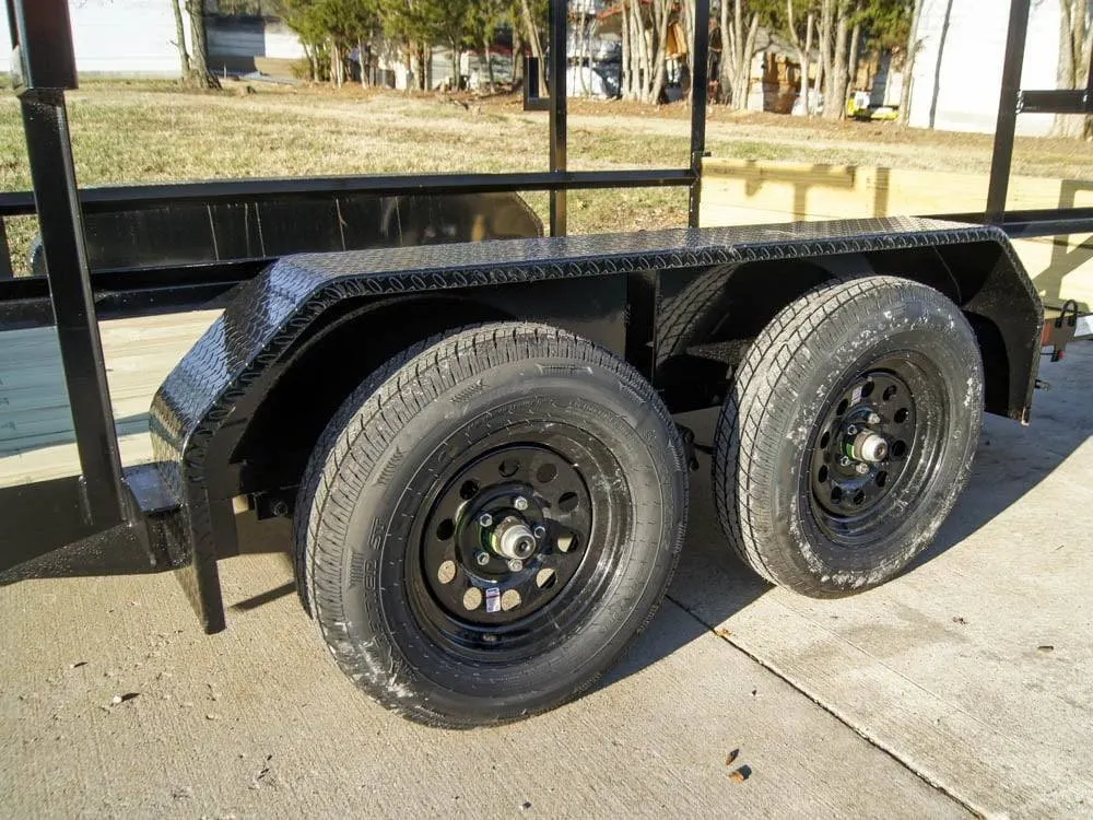 6.4×12 Straight Deck Utility Trailer 4.5ft Ladder Racks (2) 3,500lb Axles — view 10