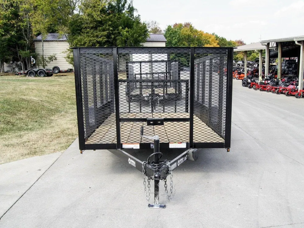 6.4×14 Dovetail Utility Trailer 4ft Mesh (2) 3500lb Axles — view 2