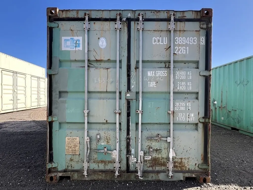 20-Fuß-Lagercontainer Standardhöhe, petrol, WWT