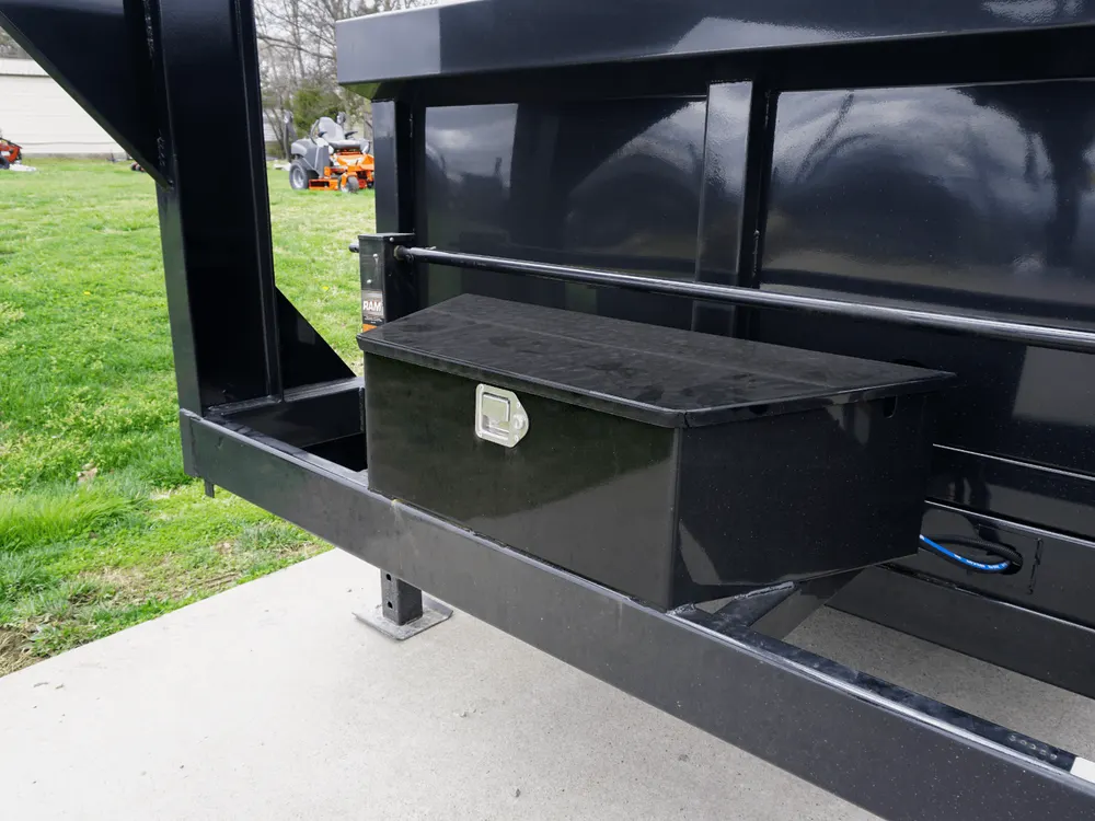 Hydraulic 7’x16′ 2ft Side Gooseneck Dump Trailer (2) 7K Axles — view 3