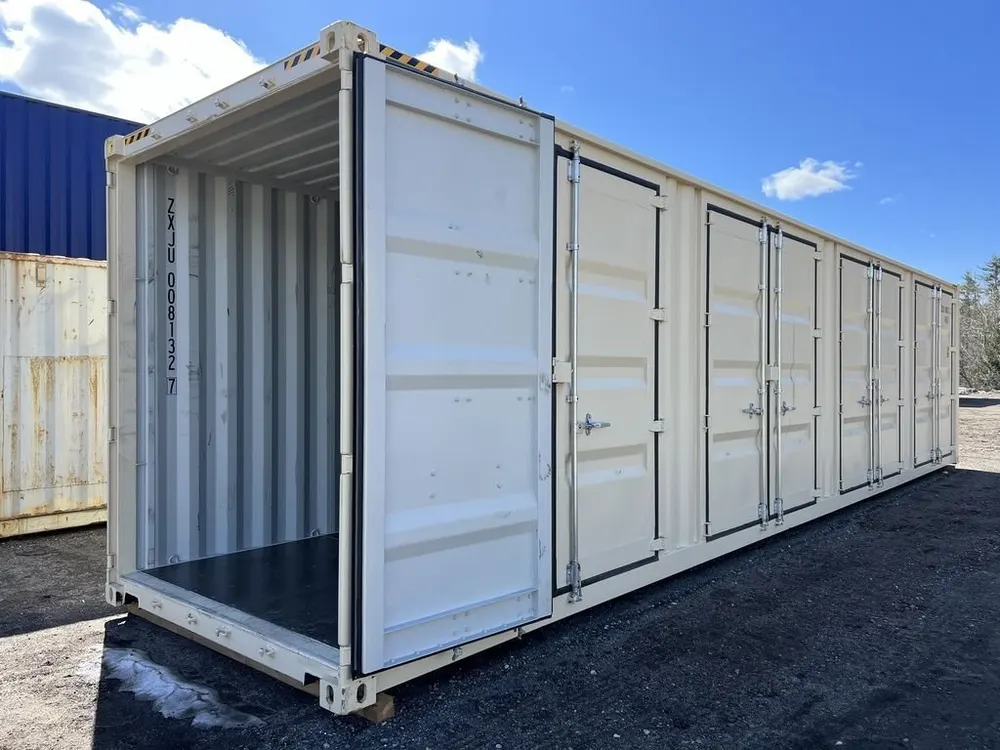 40-Fuß-High-Cube-Lagercontainer One-Trip mit Seitentüren, beige