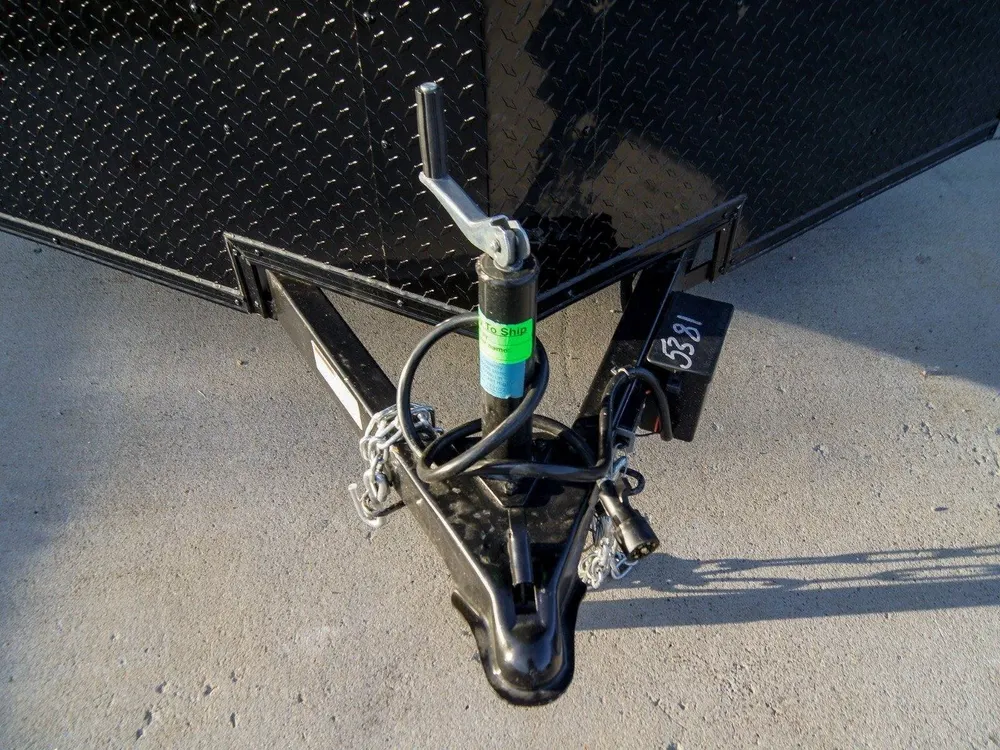 7×14 Enclosed Trailer Black V-Nose Blackout Package Storage (2) 3,500lb Axles — view 7