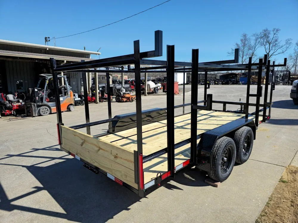 6.4×16 Straight Deck Tandem Utility Trailer 4.5ft Ladder Racks — view 10