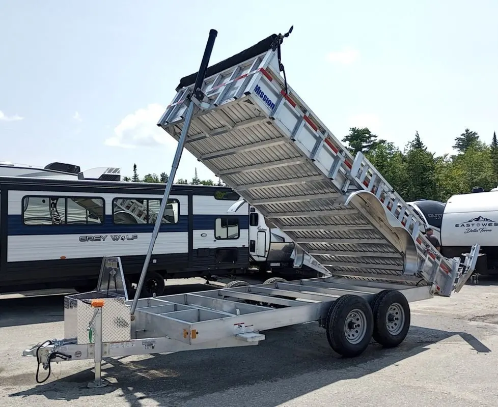 2025 Mission Trailers 7×16 14K Aluminum Hydraulic Dump w/Ramps, HD D-Rings, Barn Doors, Tarp Kit — view 7