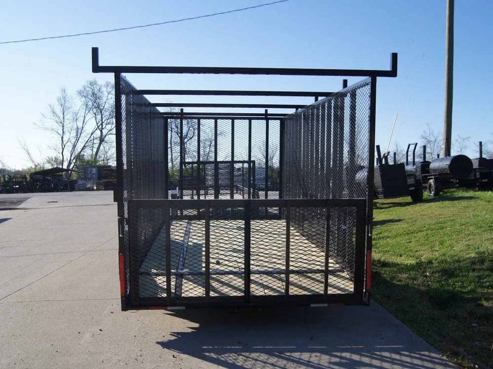 7×16 Dovetail Utility Trailer with 6ft Mesh Sides and Ladder Racks (2) 5,200lb Axles — view 5