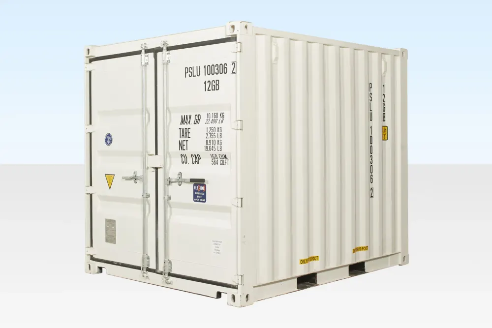 10-Fuß-Seecontainer One-Trip, weiß (RAL 9003)