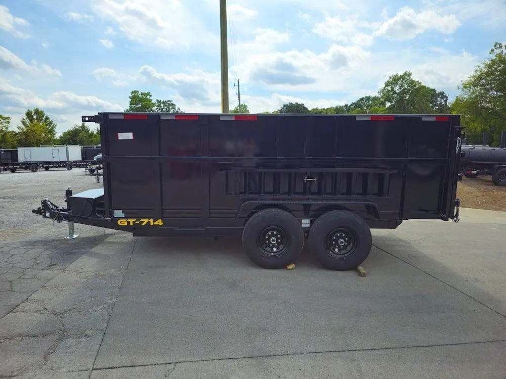 7×14 Hydraulic Dump Trailer with 4ft Sides (2) 7K Axles — view 4