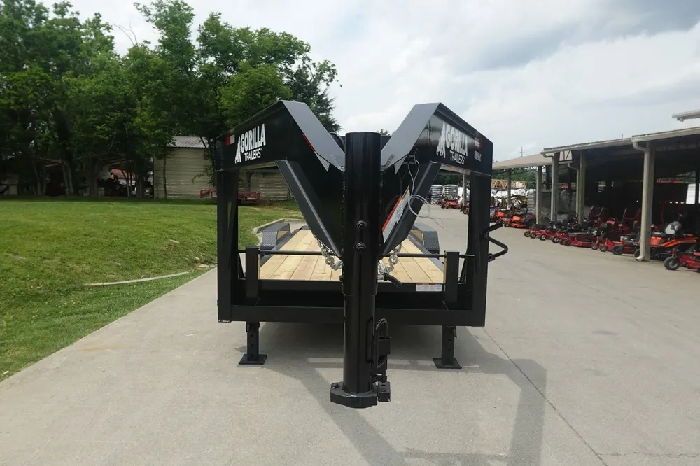 7×20 Gooseneck Equipment Trailer (2) 7K Axles with Brakes & Mini King Kong Ramps 14K GVWR — view 2