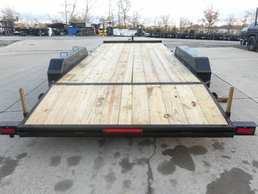7×18 Wood Deck Car Hauler (2) 3500lb Axle w/ Brake and Ramps — view 9
